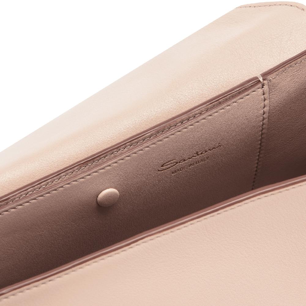 Santoni Borsa ThePluto in pelle beige Consegna Veloce