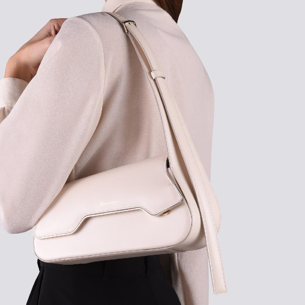 Santoni Borsa ThePluto in pelle bianca Fino Al -60%