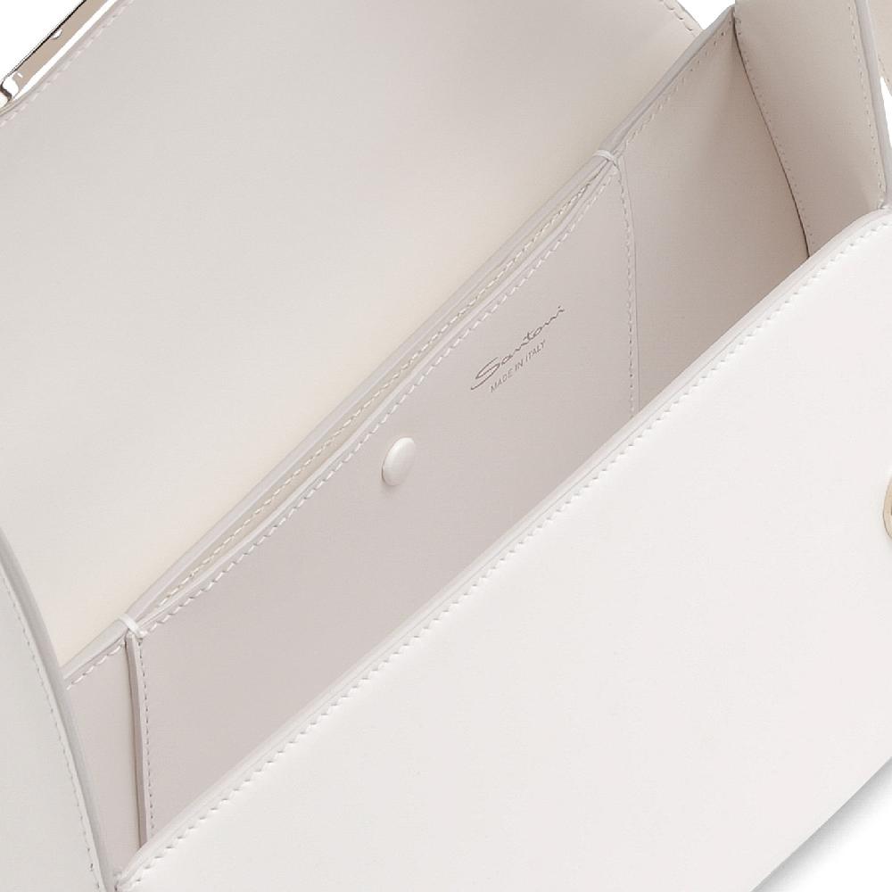 Santoni Borsa ThePluto in pelle bianca Fino Al -60%