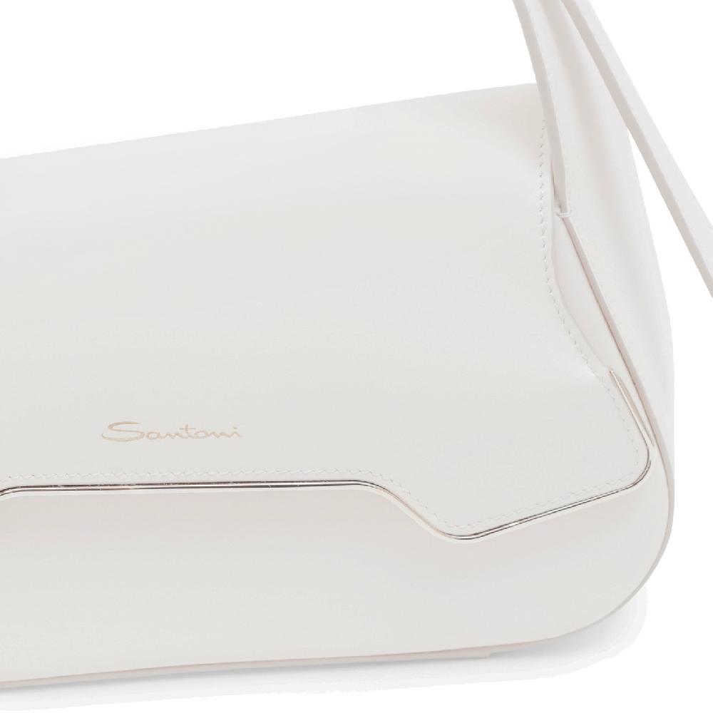 Santoni Borsa ThePluto in pelle bianca Fino Al -60%