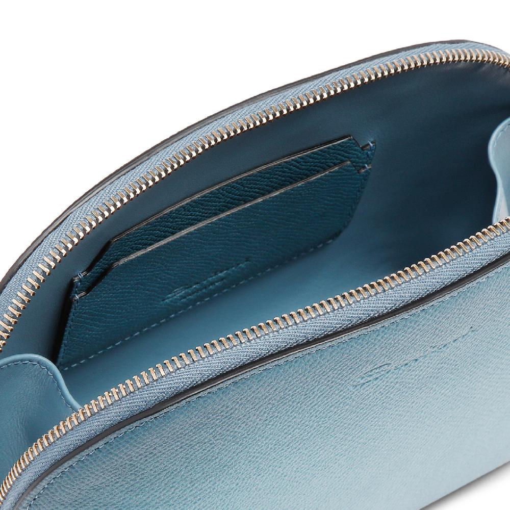 Santoni Pouch in Saffiano azzurro Shopping Online