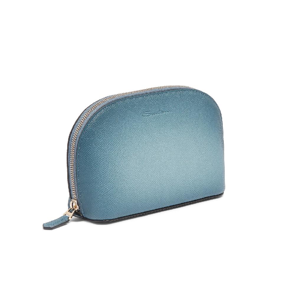 Santoni Pouch in Saffiano azzurro Shopping Online