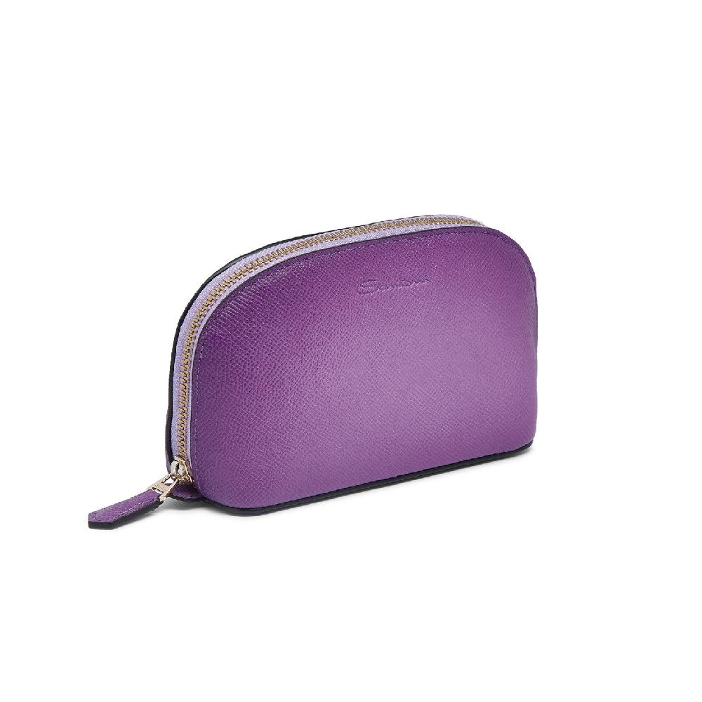 Santoni Pouch in Saffiano viola Affare Del Giorno