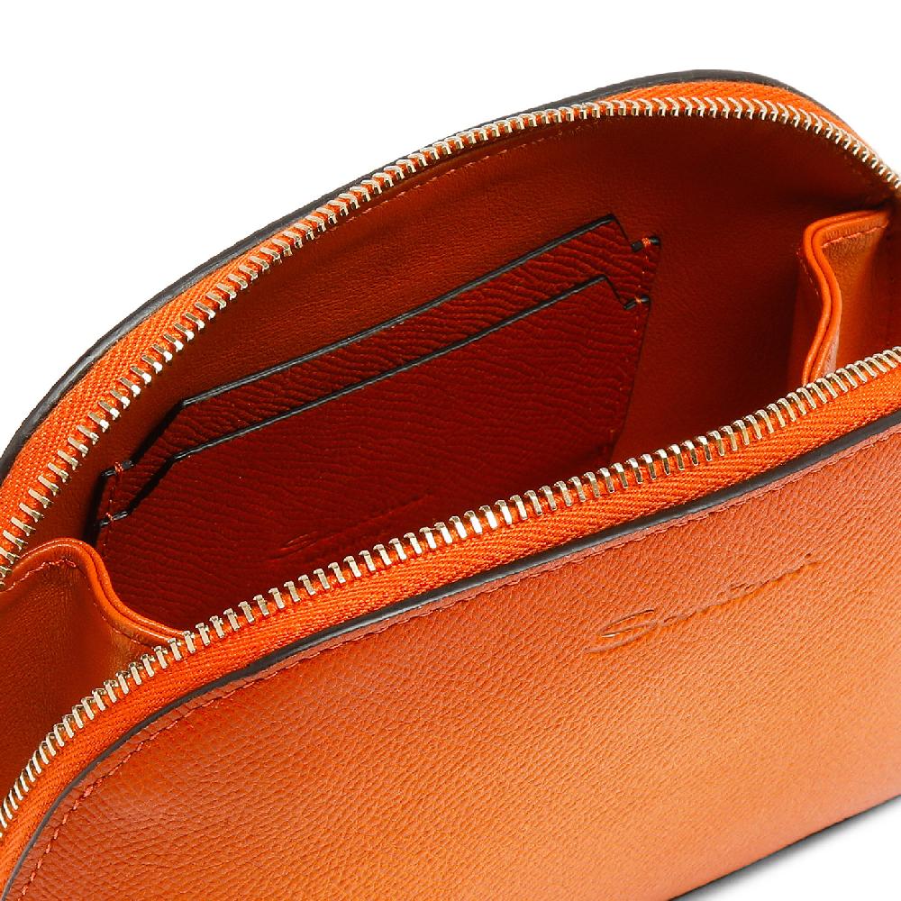 Santoni Pouch in Saffiano arancione Promozione