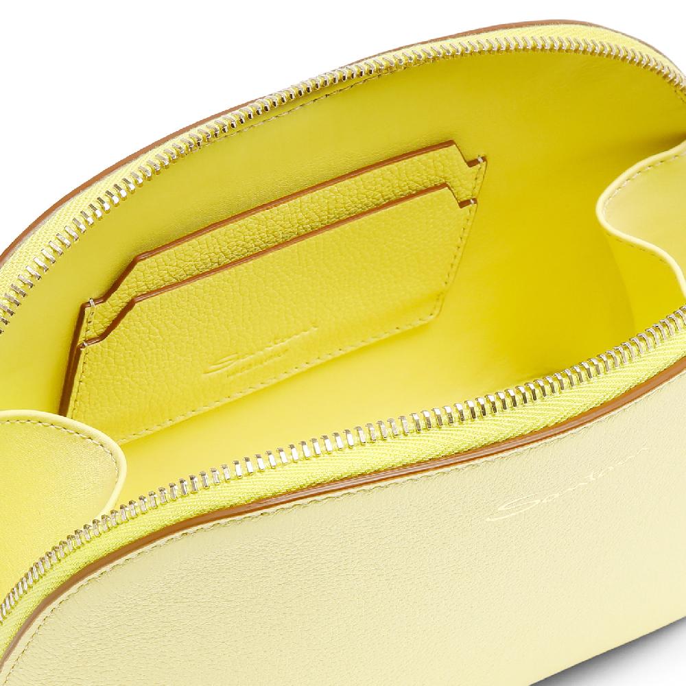 Santoni Pouch in pelle bottalata gialla Sottocosto