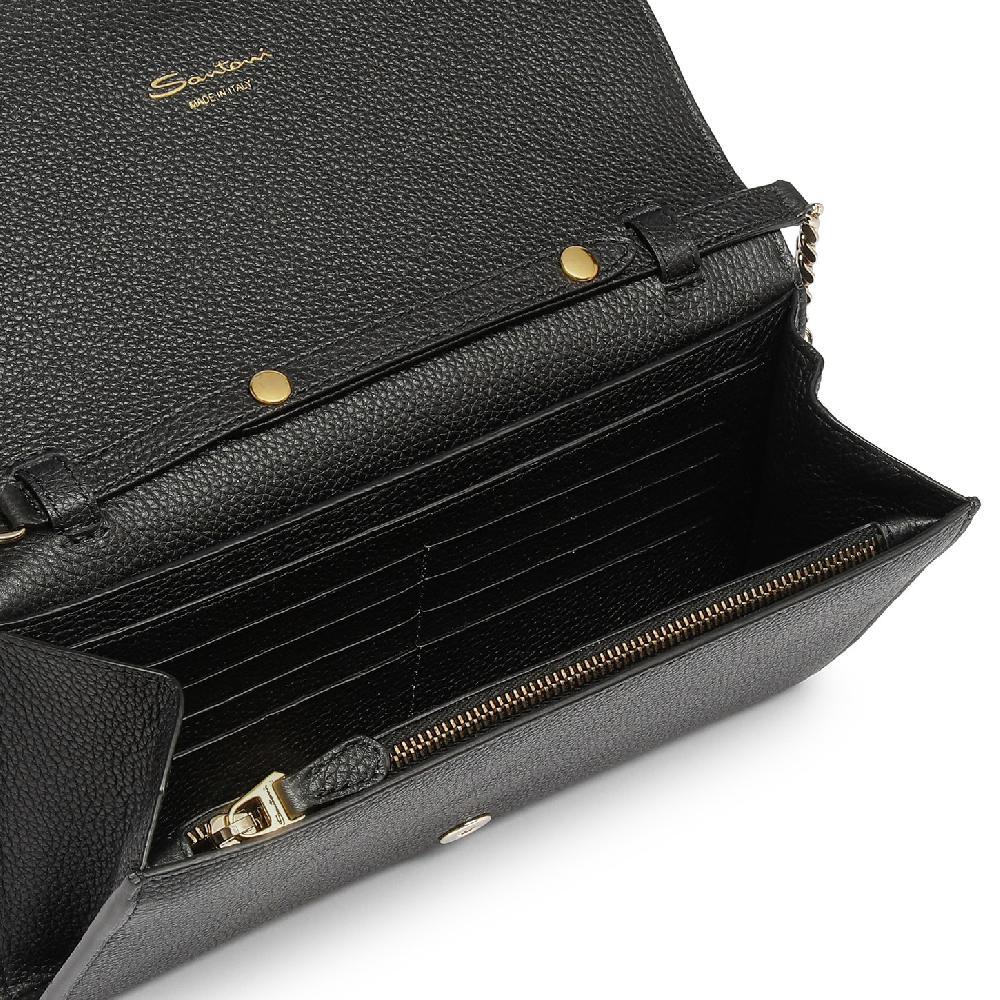 Santoni Borsa a tracolla in pelle nera Novità