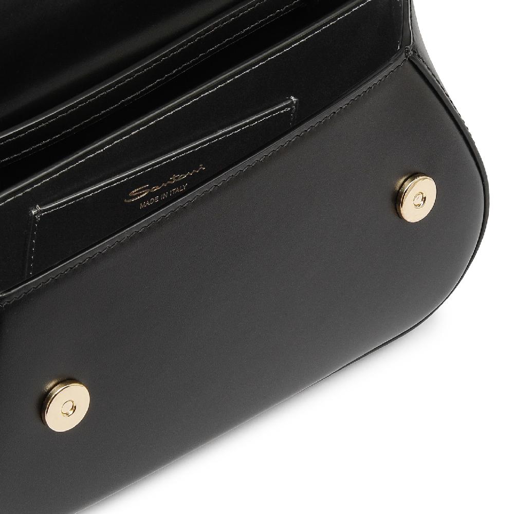 Santoni Borsa ThePluto a tracolla in pelle nera Sconto