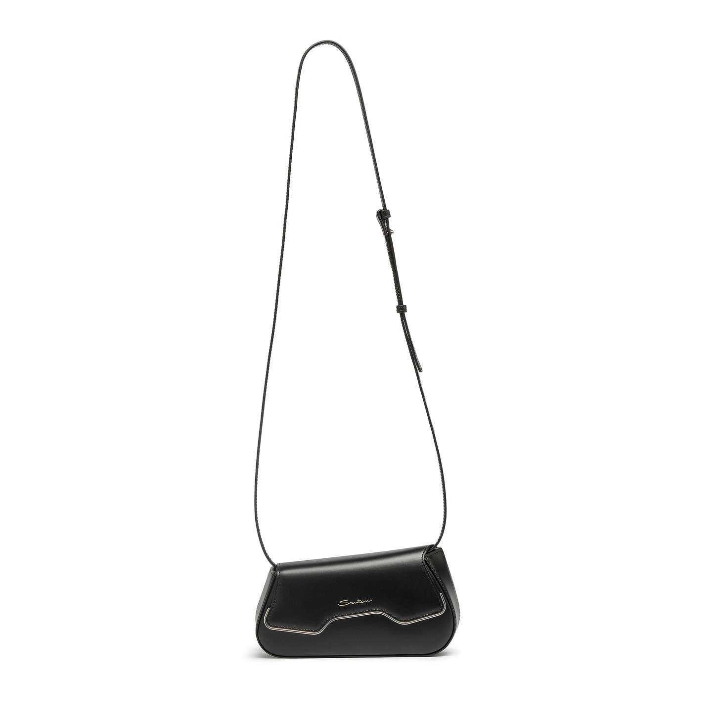 Santoni Borsa ThePluto a tracolla in pelle nera Sconto