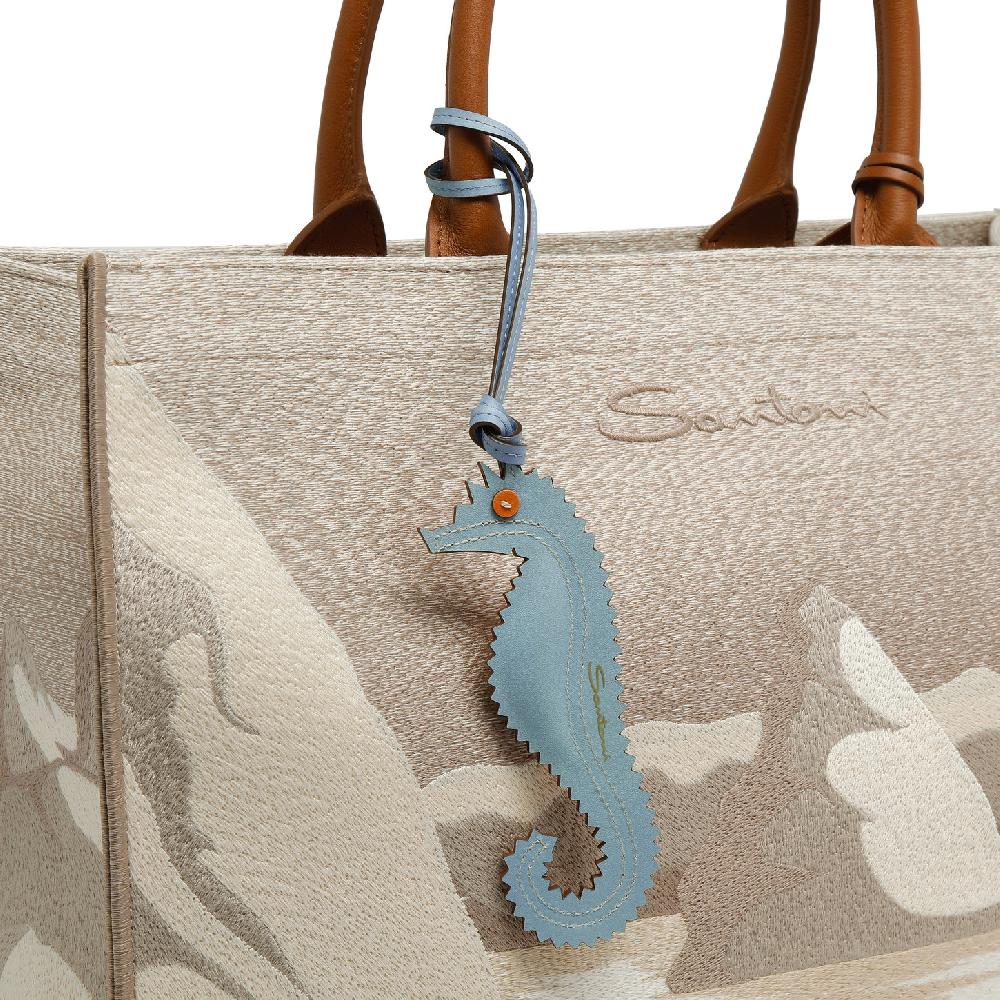 Santoni Charm cavalluccio marino in pelle arancione Vendita Economica