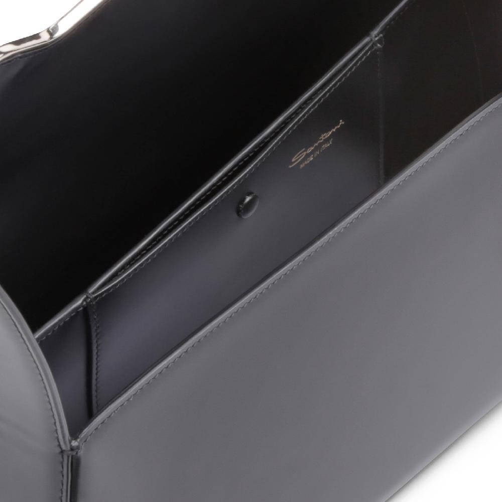 Santoni Borsa ThePluto in pelle nera Vendite Flash