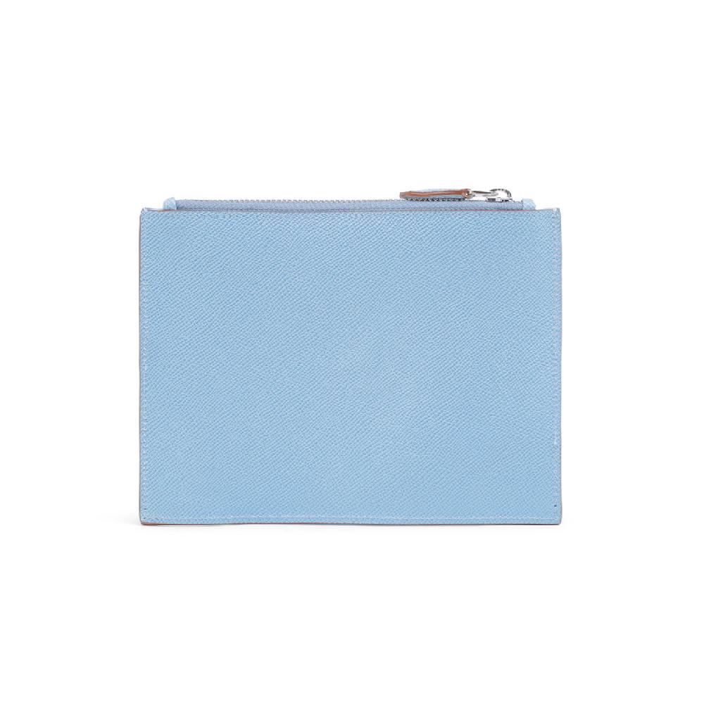 Santoni Pouch piccola in Saffiano azzurro Nuovo