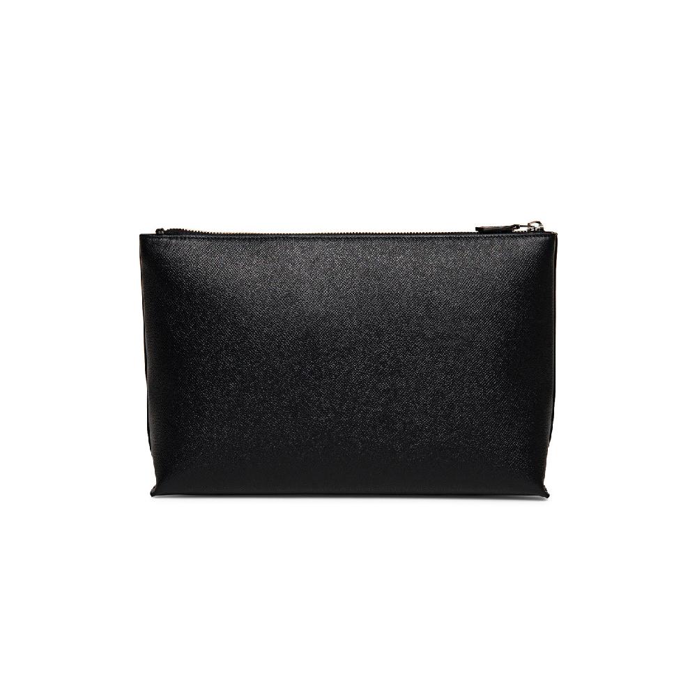 Santoni Pouch in saffiano nero Acquista Ora