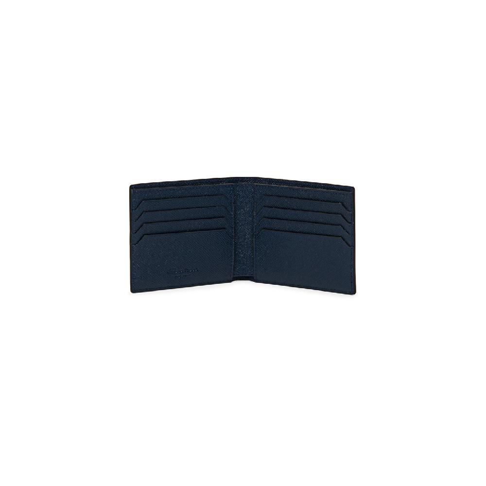 Santoni Portafoglio in saffiano blu Consegna Veloce