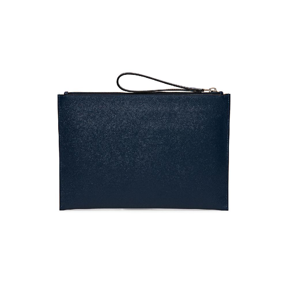 Santoni Pouch in saffiano blu Promozione Limitata