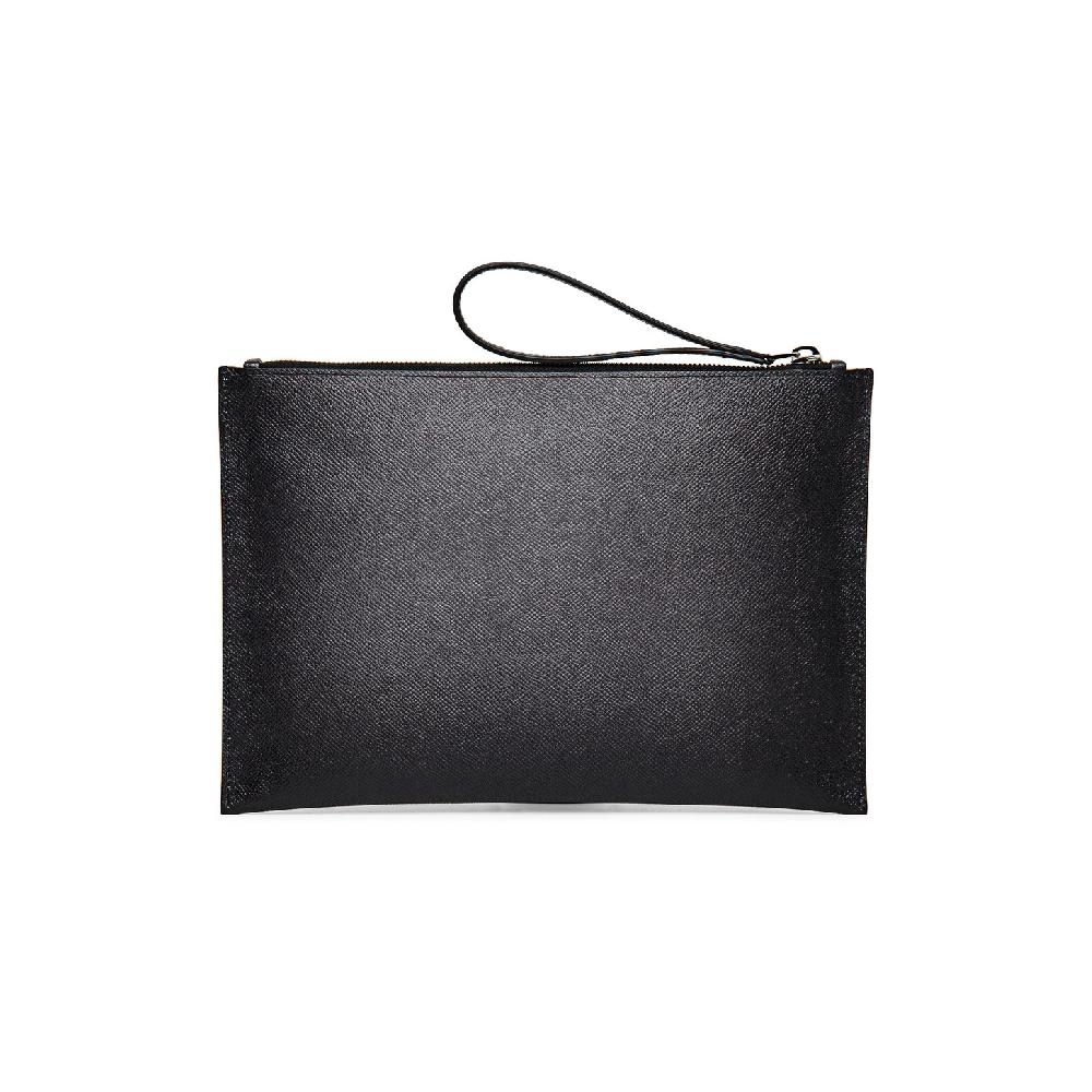 Santoni Pouch in saffiano grigio Shopping Online