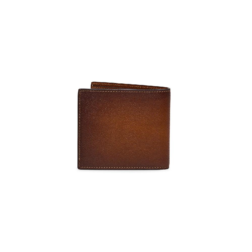 Santoni Portafoglio in saffiano marrone Sottocosto