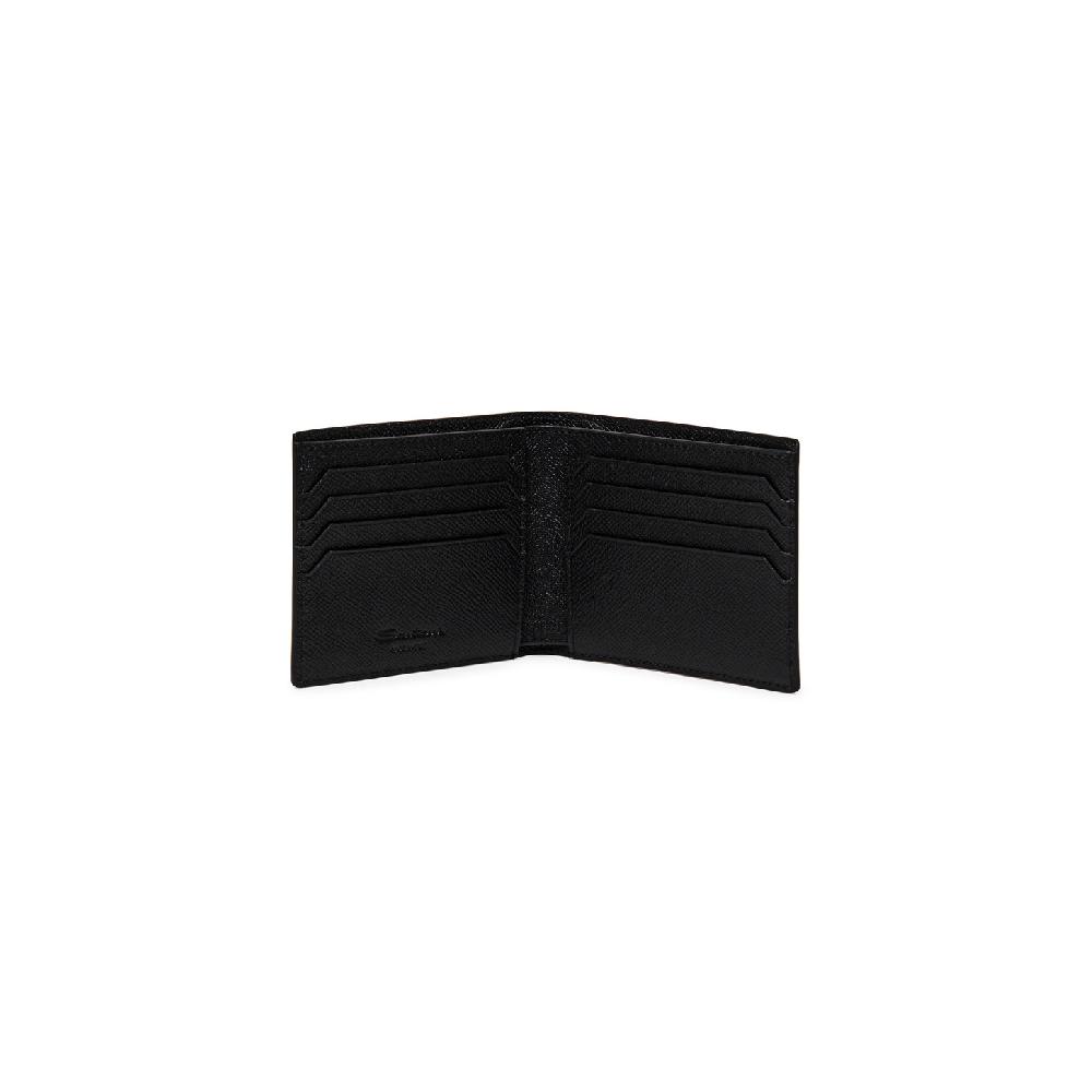 Santoni Portafoglio in saffiano nero Novità