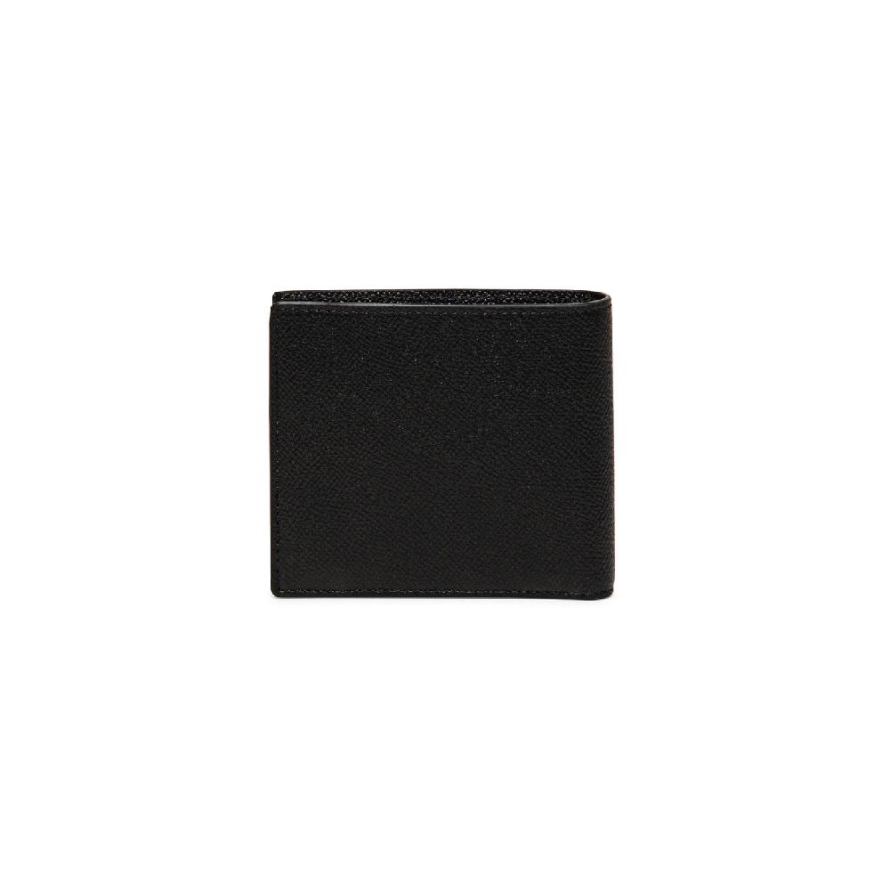 Santoni Portafoglio con porta monete in saffiano nero Sconto