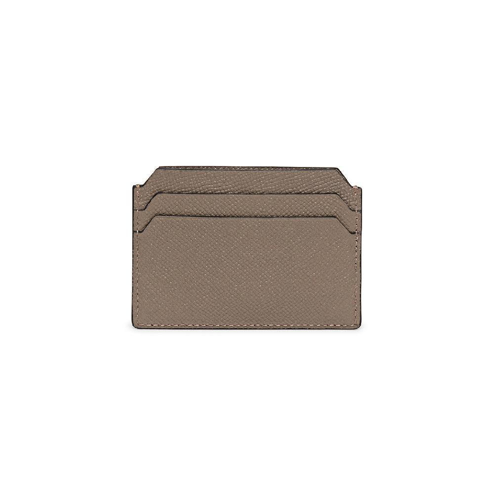 Santoni Porta carte di credito in saffiano beige Offerta