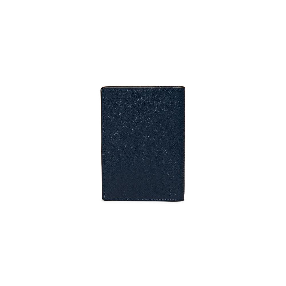 Santoni Custodia per passaporto in saffiano blu Economico