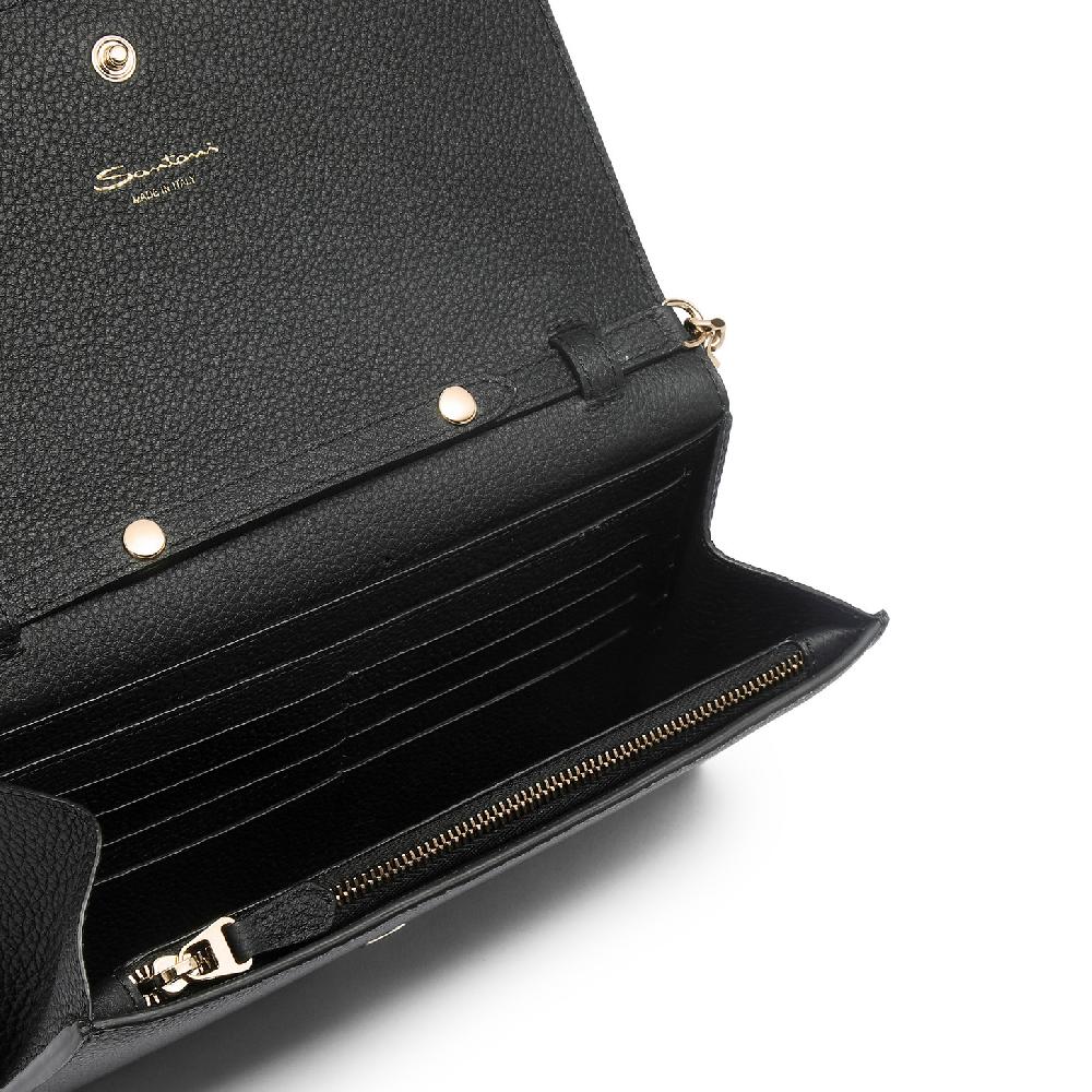 Santoni Borsa a tracolla in pelle nera Offerte
