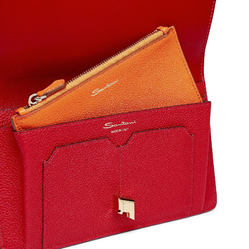 Santoni Porta documenti in pelle rossa Hotsell