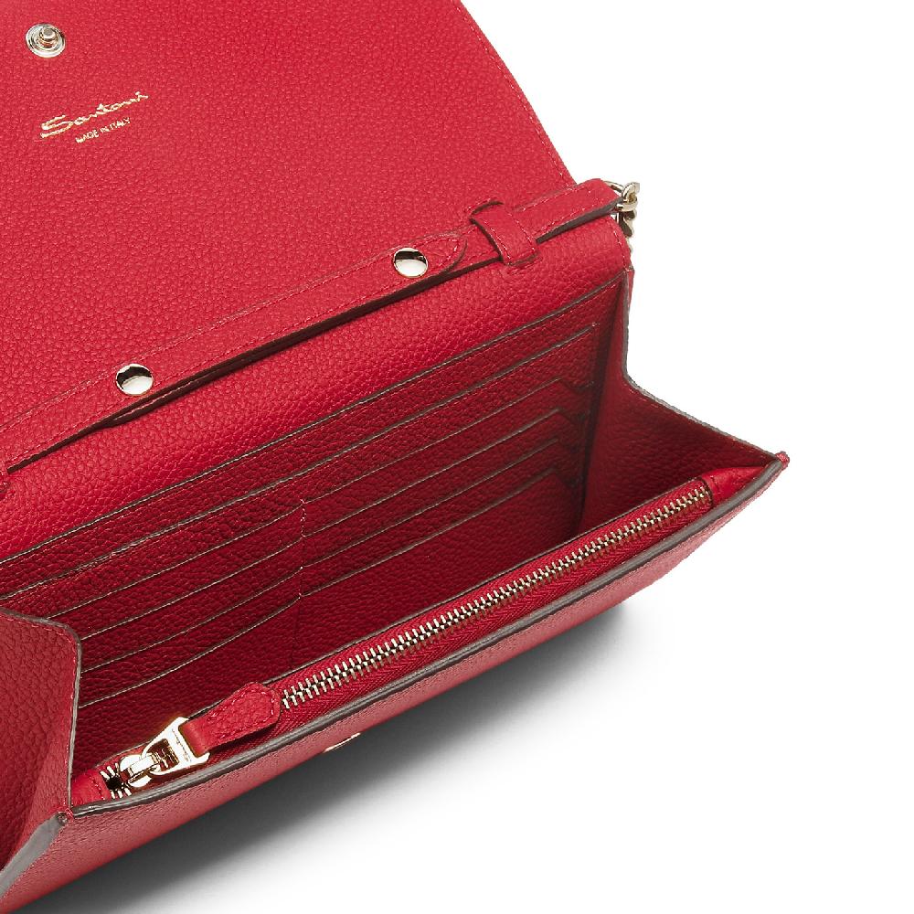 Santoni Borsa a tracolla in pelle rossa Vendita Economica