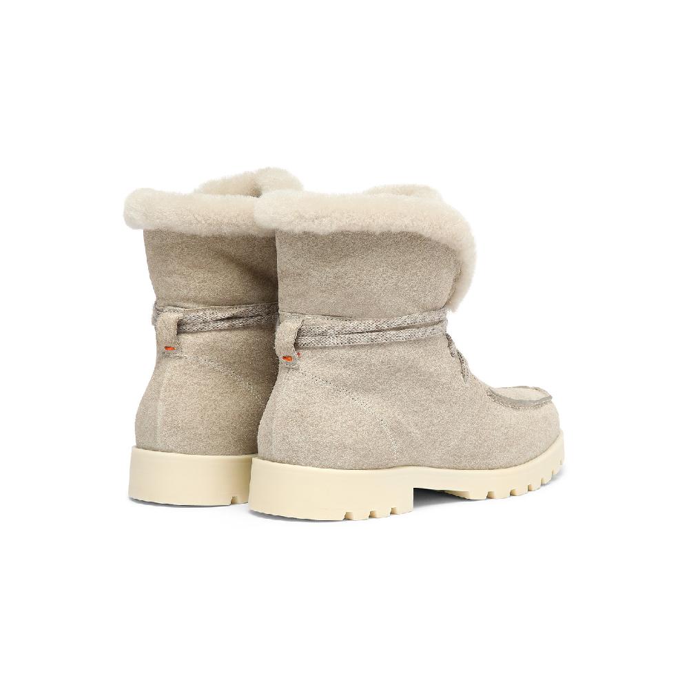 Santoni Stivaletto con pelliccia da donna in suede beige Vendite Flash