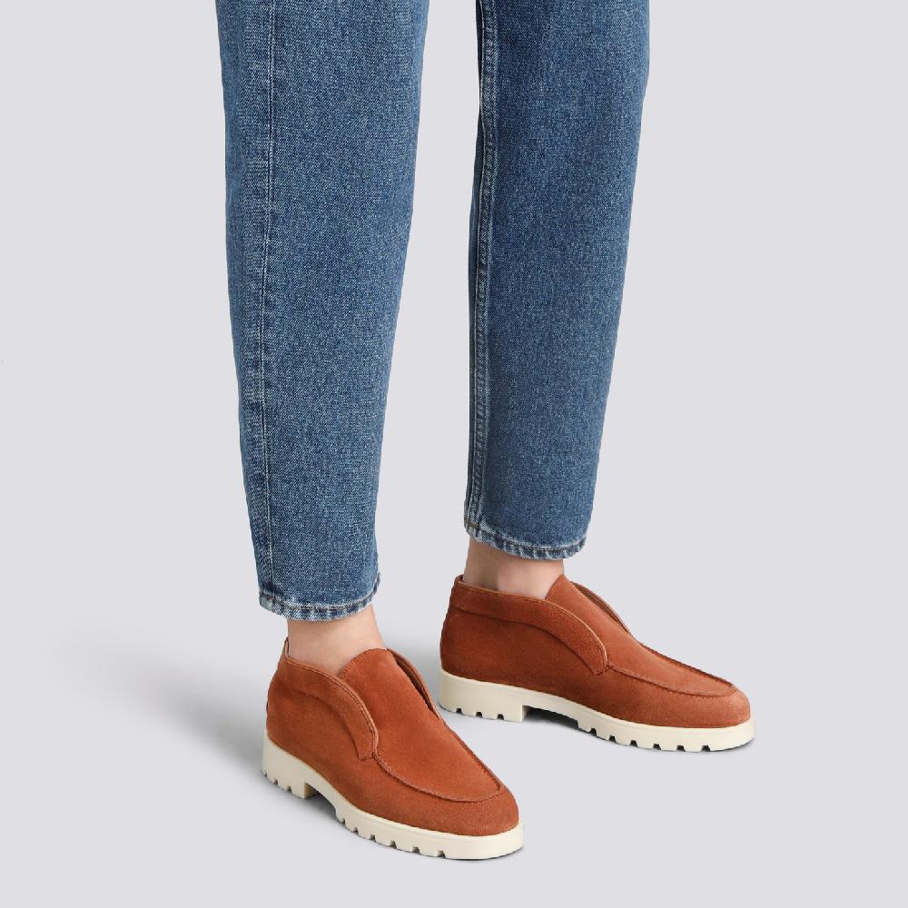 Santoni Stivaletto desert da donna in suede arancione 2025