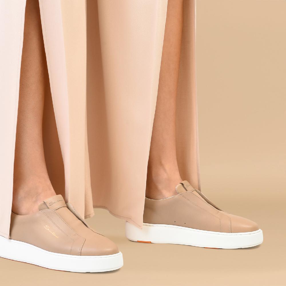 Santoni Sneaker slip-on da donna in pelle rosa Italy