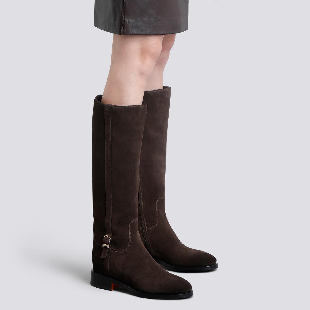Santoni Stivale da donna in suede testa di moro Qualità