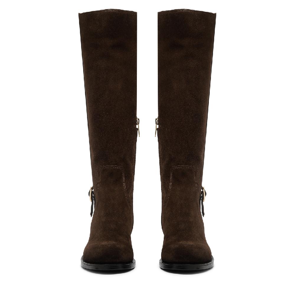 Santoni Stivale da donna in suede testa di moro Qualità