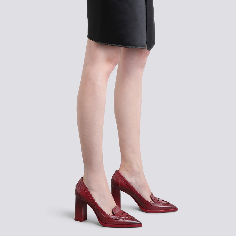 Santoni Décolletés tacco alto da donna in pelle rossa Promozione
