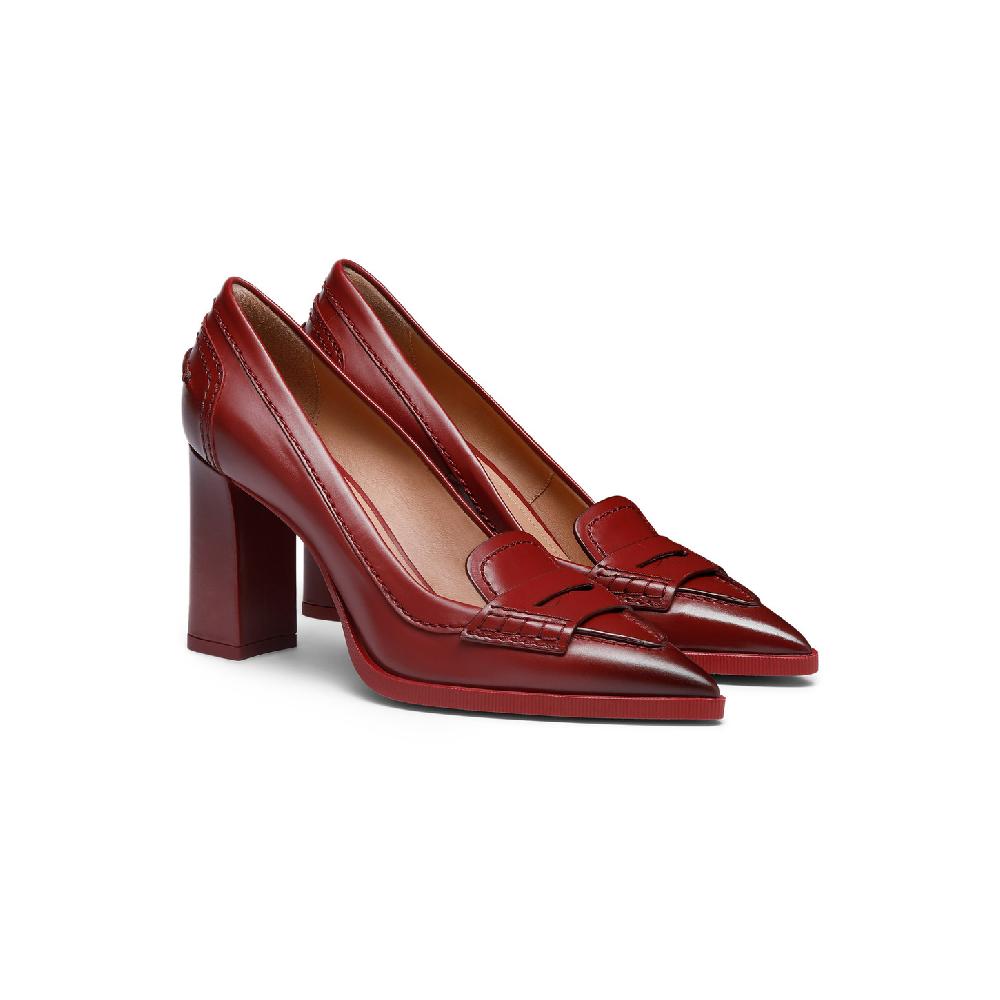 Santoni Décolletés tacco alto da donna in pelle rossa Promozione
