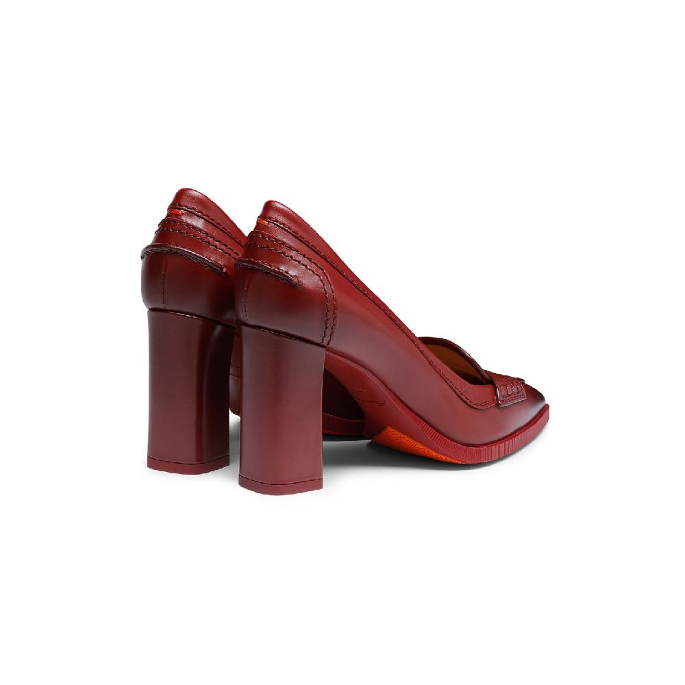 Santoni Décolletés tacco alto da donna in pelle rossa Promozione