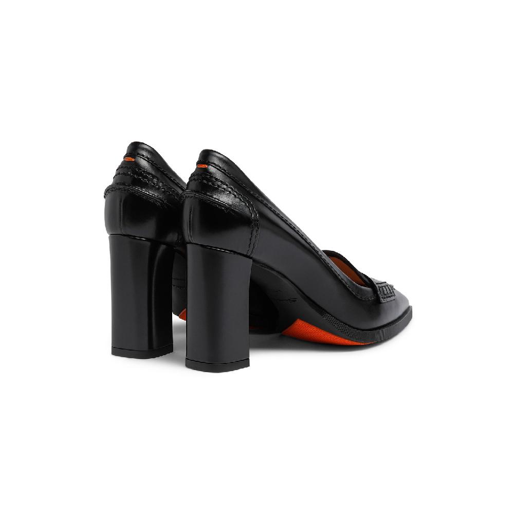 Santoni Décolletés tacco alto da donna in pelle nera Spedizione Gratuita