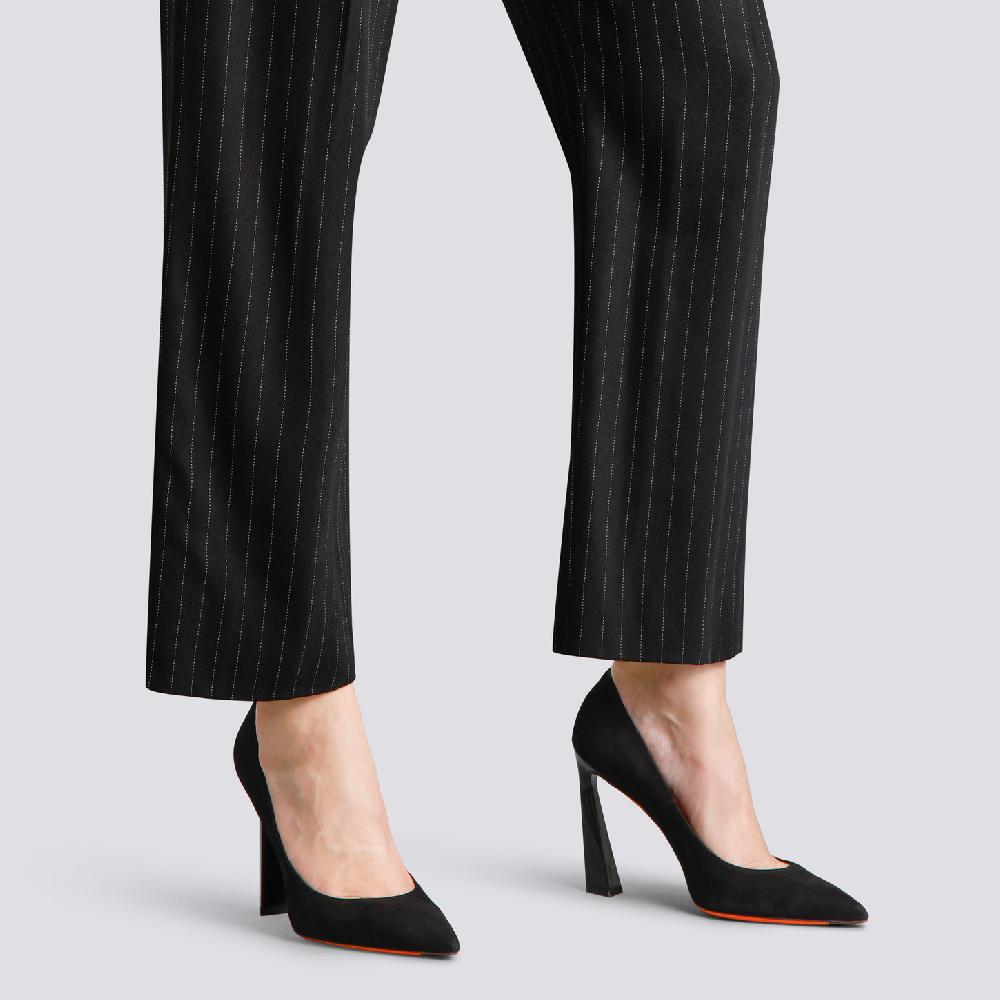 Santoni Décolletés tacco alto da donna in suede nero Pezzi Unici