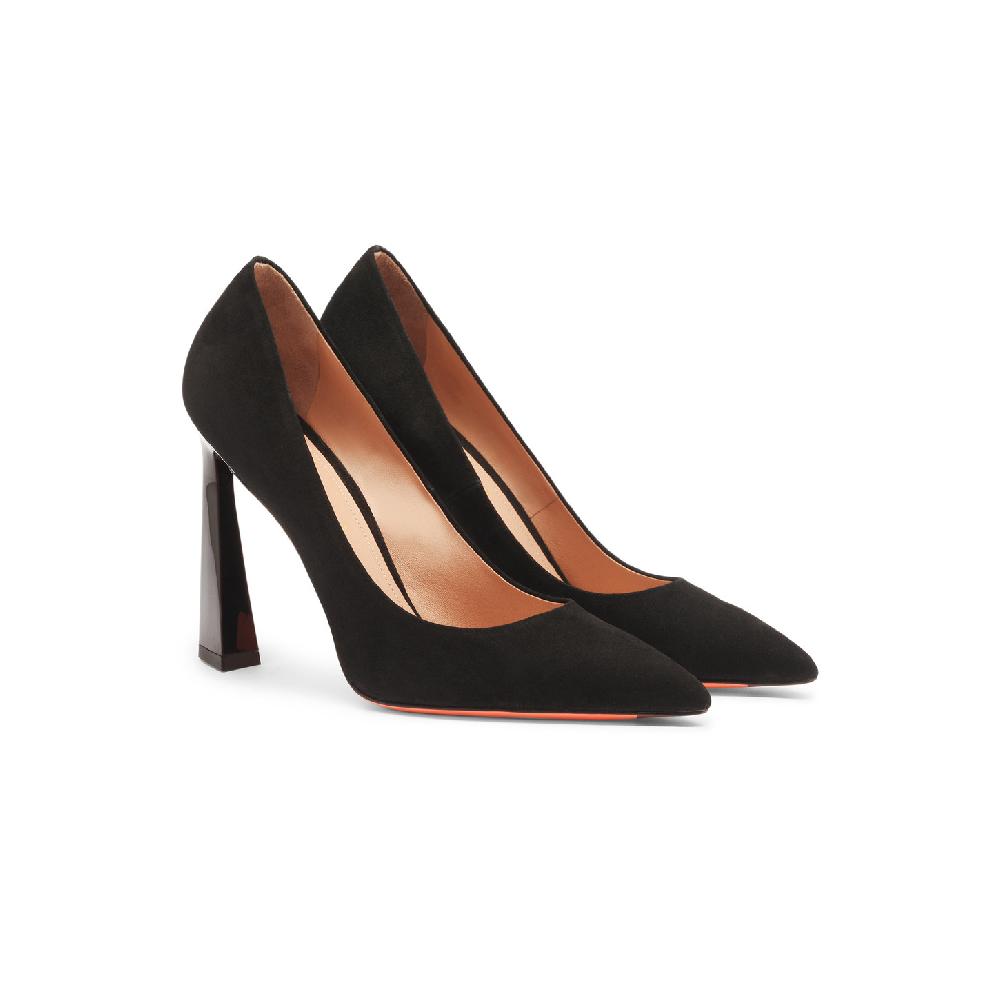 Santoni Décolletés tacco alto da donna in suede nero Pezzi Unici