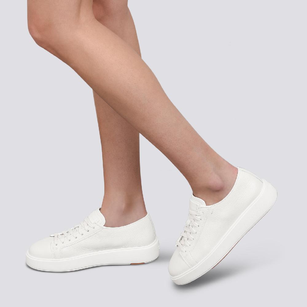 Santoni Sneaker da donna in pelle bottalata bianca Negozi Online