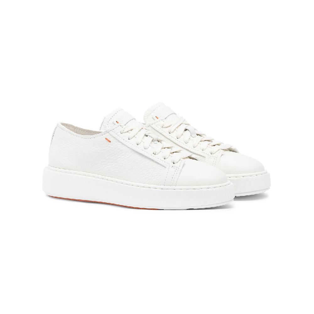 Santoni Sneaker da donna in pelle bottalata bianca Negozi Online