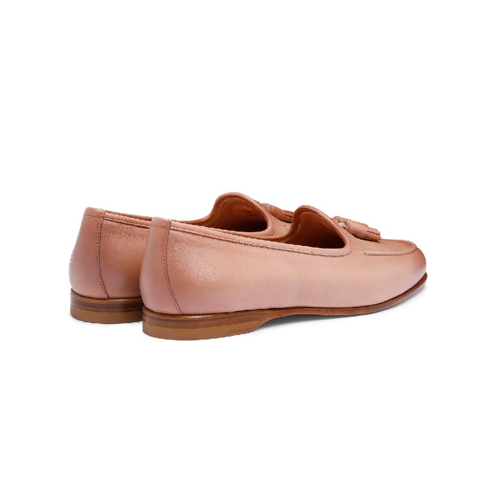Santoni Mocassino Andrea con nappe da donna in pelle rosa Promozione Limitata