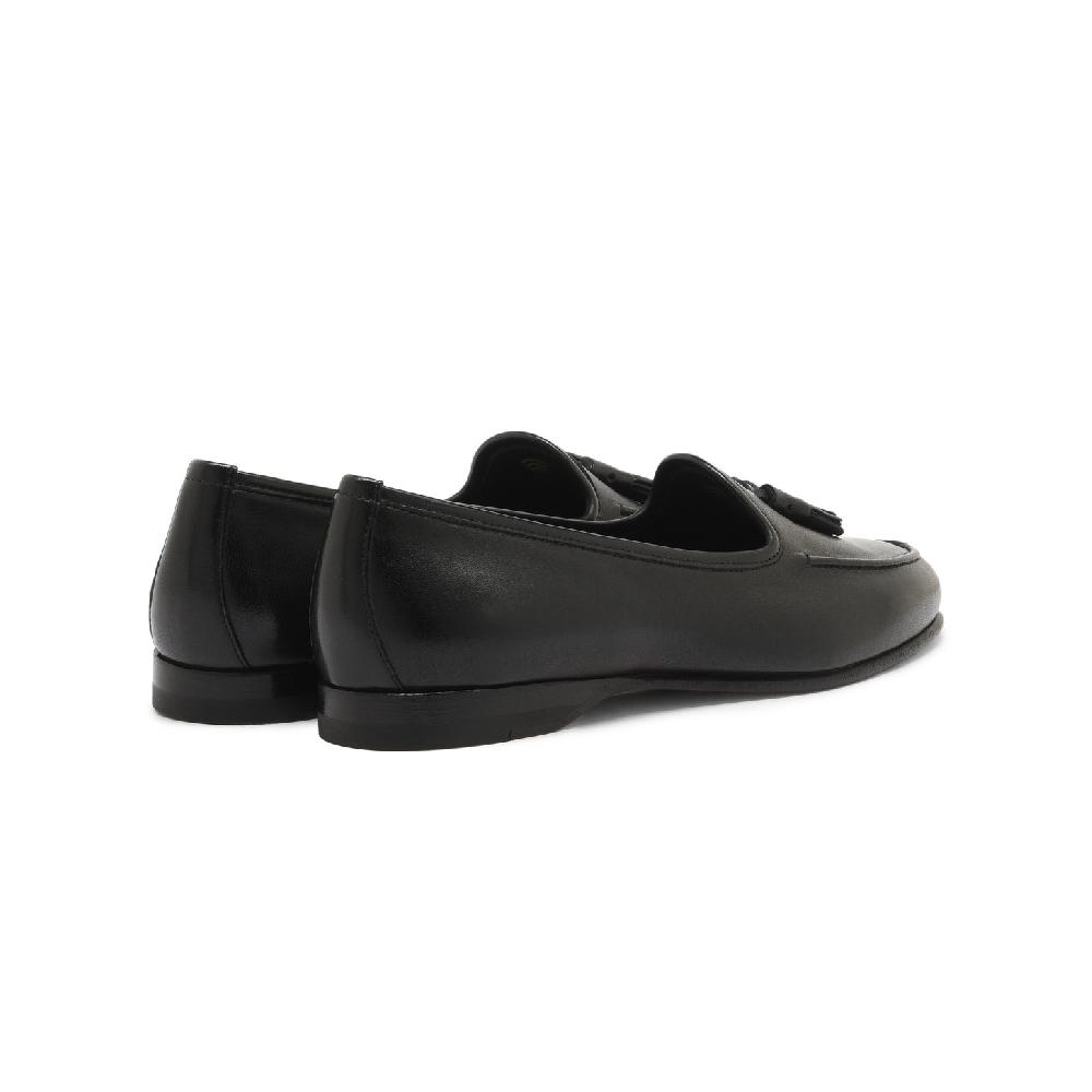 Santoni Mocassino Andrea con nappe da donna in pelle nera Fino Al -60%