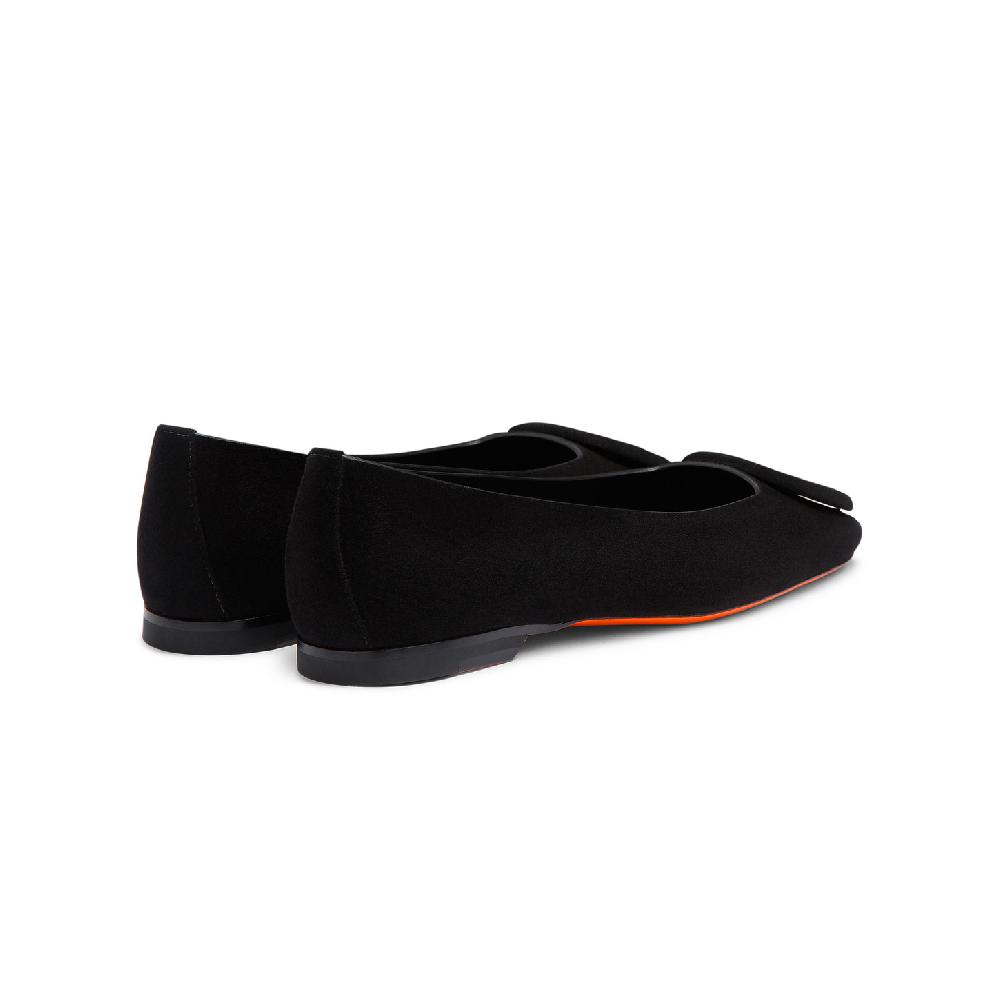 Santoni Ballerina da donna in suede nero Affare Del Giorno