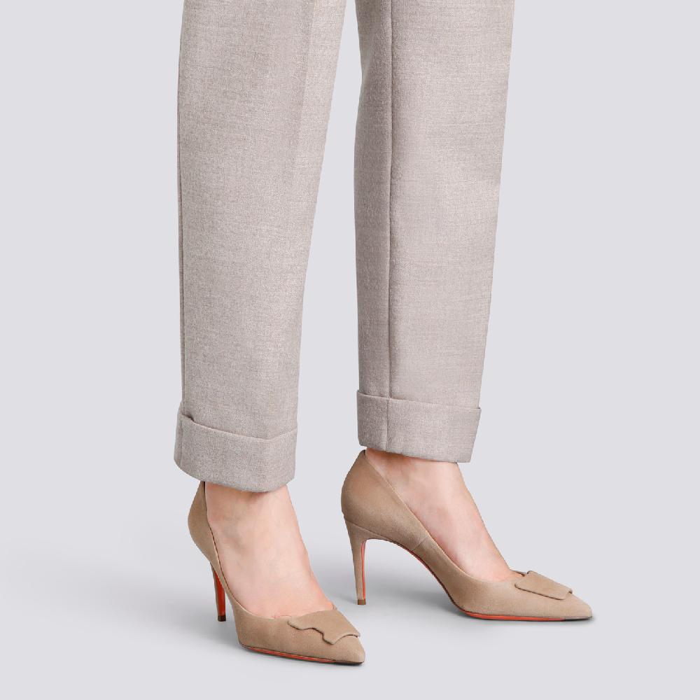 Santoni Décolletés tacco alto Santoni Sibille da donna in suede beige Presa