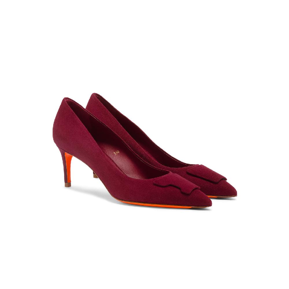 Santoni Décolletés tacco medio Santoni Sibille da donna in suede bordeaux Sconto
