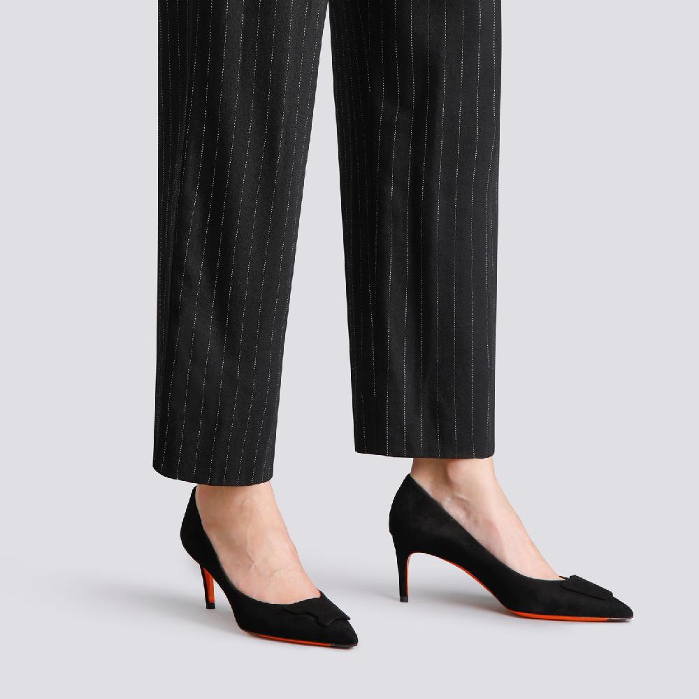 Santoni Décolletés tacco medio Santoni Sibille da donna in suede nero Offerta