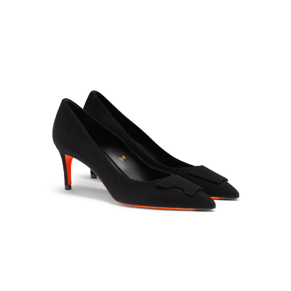 Santoni Décolletés tacco medio Santoni Sibille da donna in suede nero Offerta