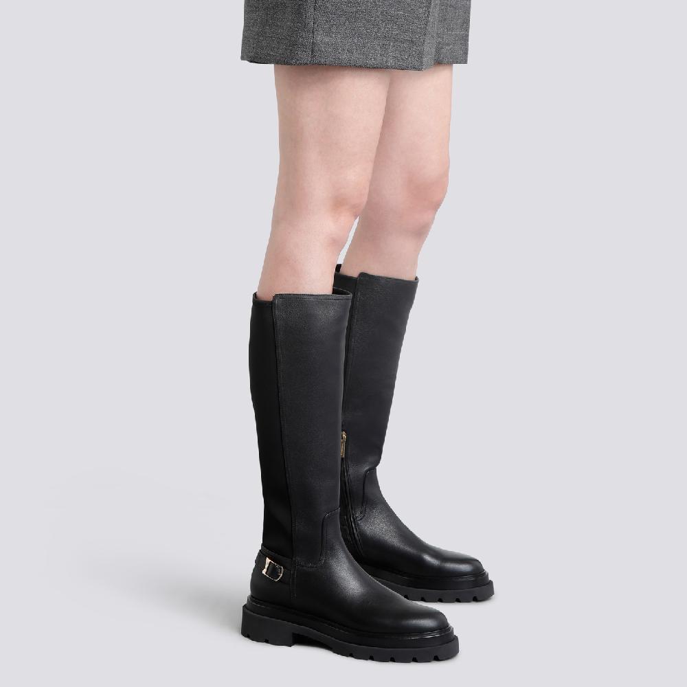 Santoni Stivale da donna in pelle nera Super sconto