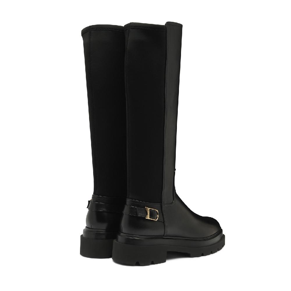 Santoni Stivale da donna in pelle nera Super sconto
