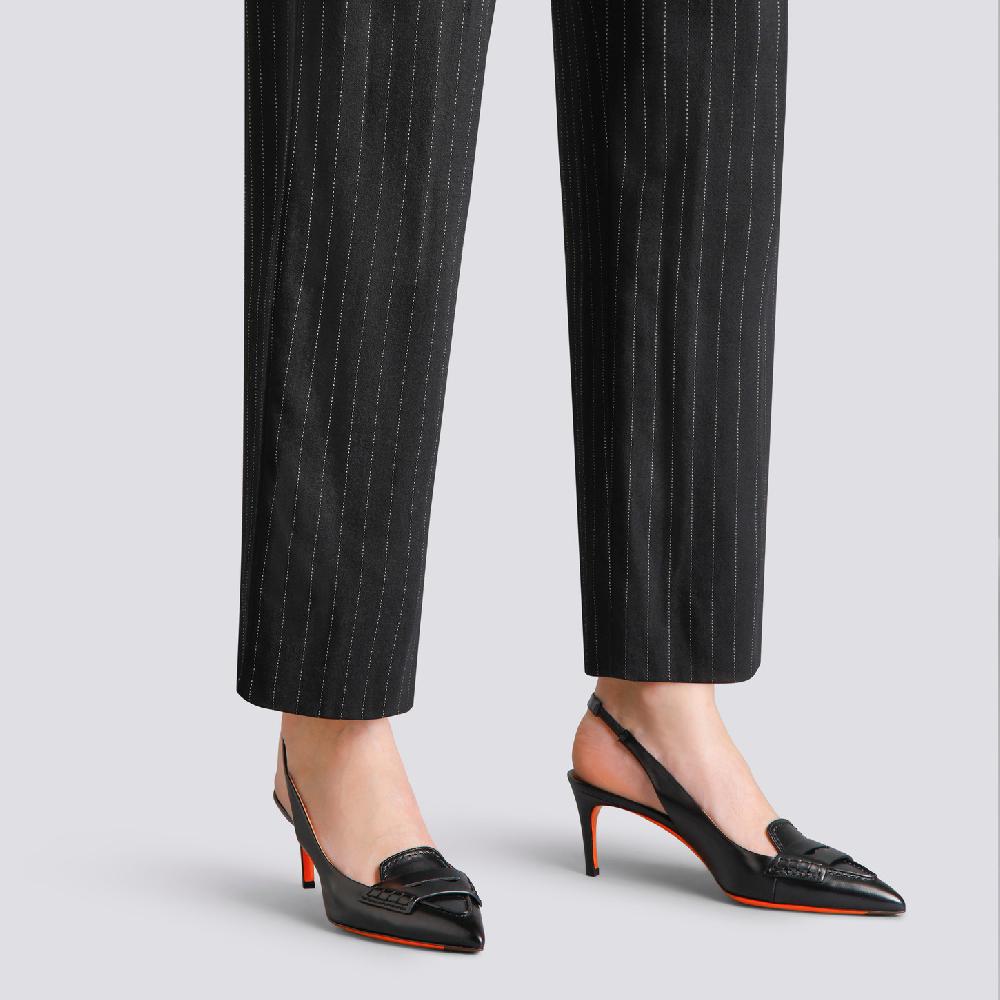Santoni Décolletés tacco medio da donna in pelle nera Hotsell